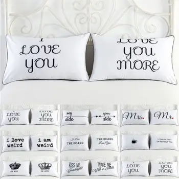 

White 2pcs Cotton Home Decor Kingqueen Pillow Cases Bed Throw Cushion Cover