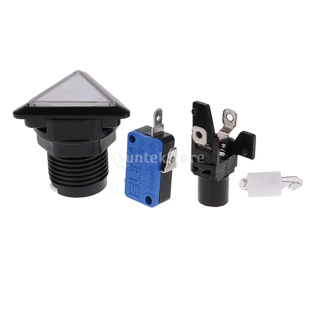 Triangle Arcade Game Machine Push Button with 12V led lamp illuminated 3.9x3.9cm