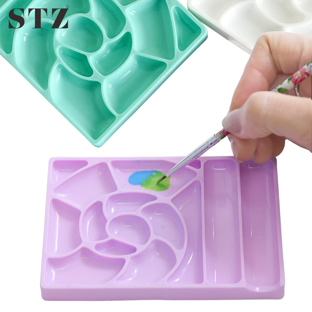 

STZ 1pcs Color Palette For Mixing UV Gel Polish Pigment Dish Drawing Paint Display Board Plate Manicure Nail Art Accessory A04