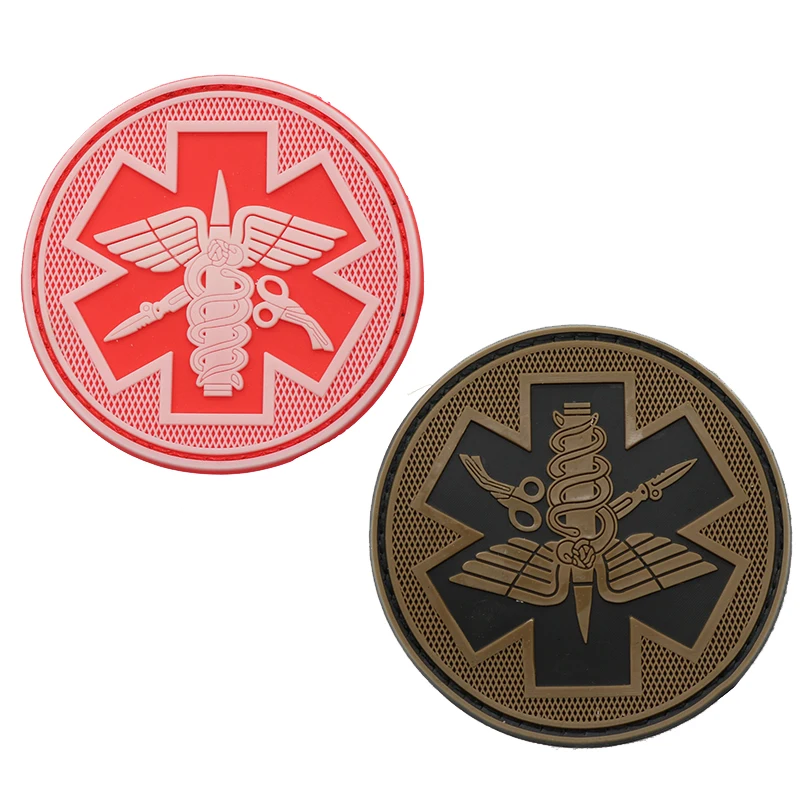 

High Quality US Military Field Medical PVC Epoxy Armband Mud Color / Red (Luminous Models) Military Tactical Badge Patch