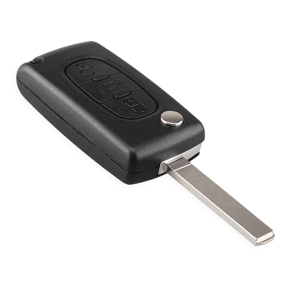 Coque clé,jingyuqin Car Key Shell HU83 CE0536 - 523 pour Peugeot