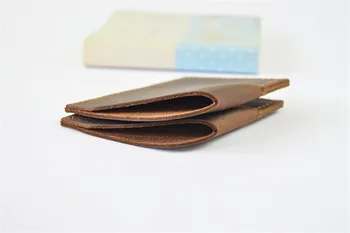 

ALAVCHNV casual leather wallet pure hand first layer cowhide wallet crazy horse leather bag leather goods B02