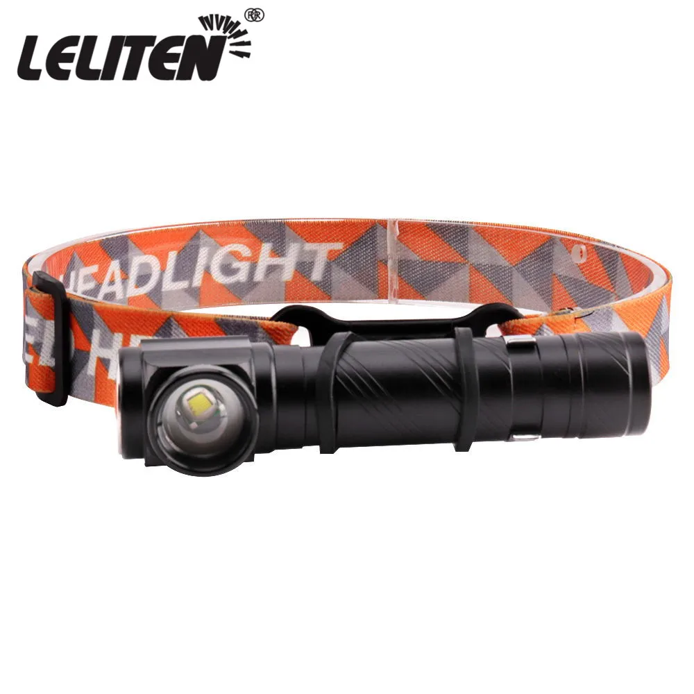 

5800LM XML-T6 Built-in lithium ion battery Zoomable LED Headlamp Zoom Flashlight Police lantern outdoors Fishing headlight
