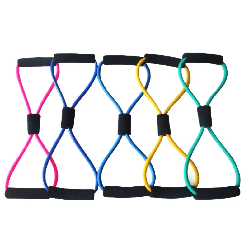 

NEW Random Color 8 Shape Elastic Tension Rope Resistant Bust Expander Multifunction Sport Fitness Rope Belt