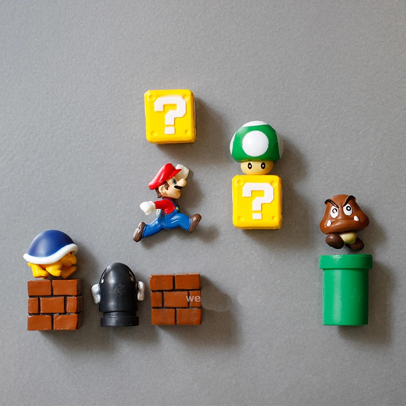 10pcs Super Mario Bros Magnets Figure toys Mario Bullet Mushroom Tortoise creative magnetic stickers refrigerator Action Figure 10pcs Super Mario Bros Magnets Figure toys Mario Bullet Mushroom Tortoise creative magnetic stickers refrigerator Action Figure