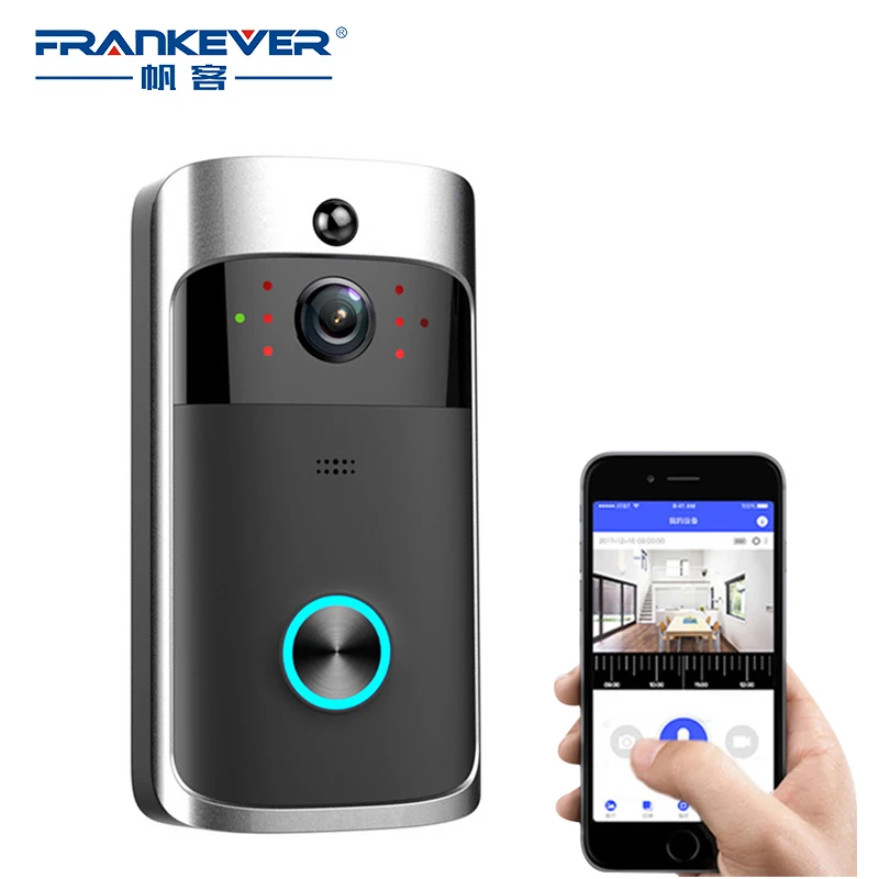 

FrankEver WiFi Smart Control Video Doorbell 720P HD Wireless Video Night Vision Support TF Card Home Security Camera Smart House