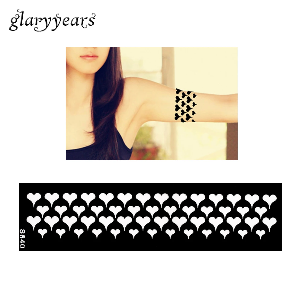 1 Piece Women Body Art Paint Tattoo Henna Stencil Stripe Bracelet