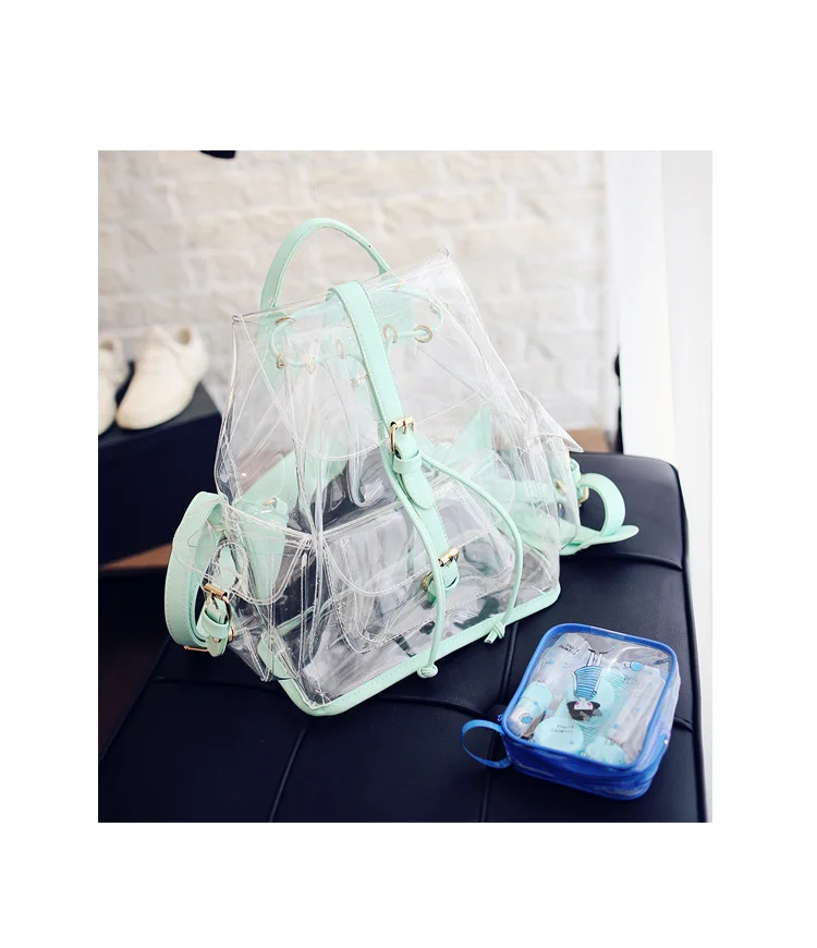 SWYIVY Lady Fashion Backpack PVC Transparent Shoulder Bag Summer 2019 New Women Plastic Jelly Backpack Travel Pink Bag For Girl stylish backpacks for laptops