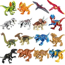 1 шт. динозавры строительные блоки кирпичи лего Юрского периода тираннозавр собрать игрушечные фигурки животных для детей