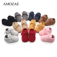 9 Color New Suede PU Leather Baby Shoes Baby Girls Boys Tassel Shoes For Newborn Baby Lace-up Indoor Casual Sneaker For 0-18M 1