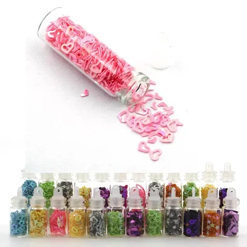 

12color/lot Nail Sticker 3d Mix Shape Glass bottles packing Decoration Glitter Nail Accessories