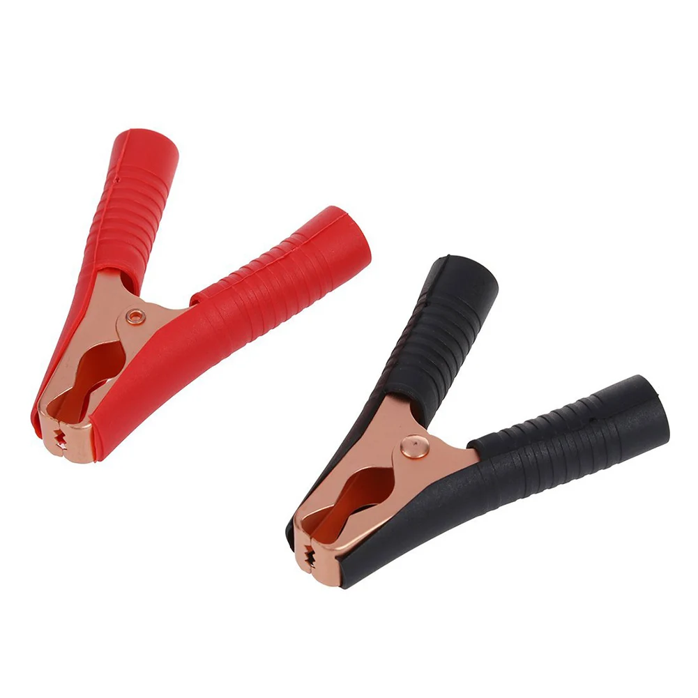 

Fashion 2 Pcs/Set Car Battery Clips 100A Copper Plated Insulated Alligator Clamps Red Black Crocodile Clip VS998