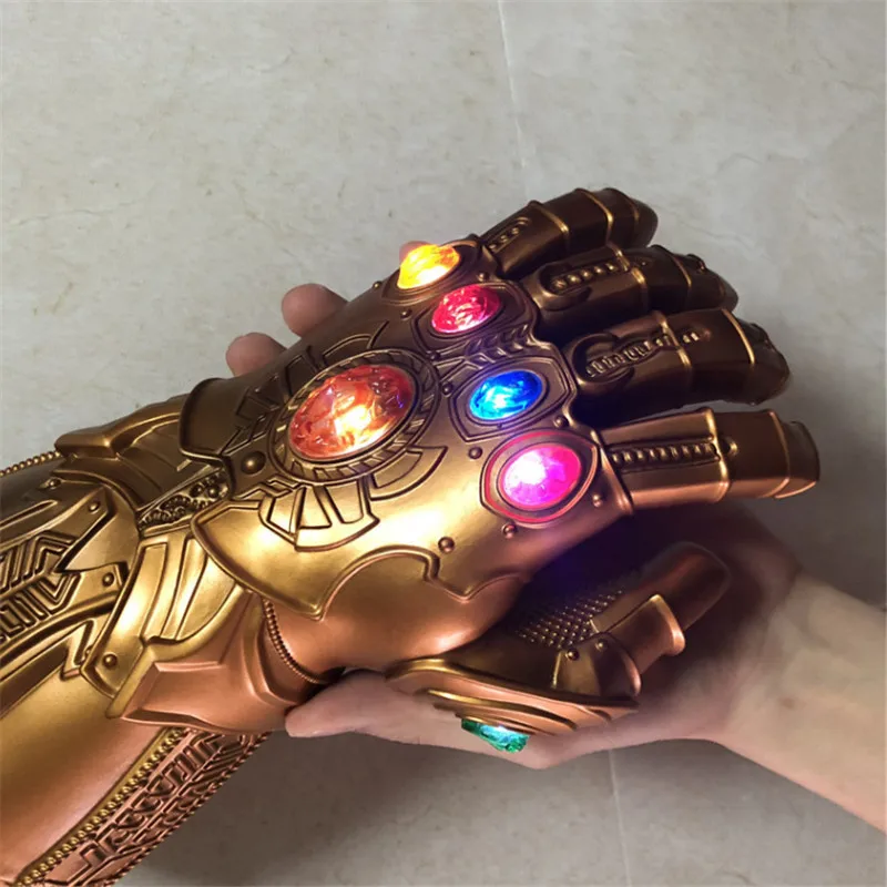 1: 1 перчатки для костюмированной вечеринки, светодиодный светильник Thanos Gauntlet, перчатки для Хэллоуина, подарок для детей