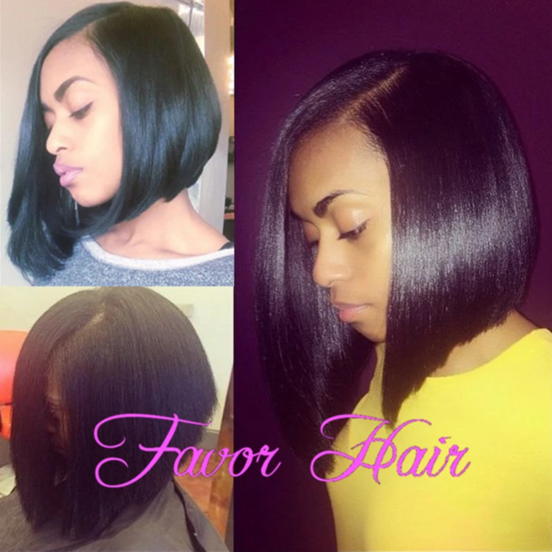 

Black Bob Wigs With Baby Hair Synthetic Lace Front Wig 130% Density Layered Short Bob Wigs Heat Resistant Side Part Sythetic Wig