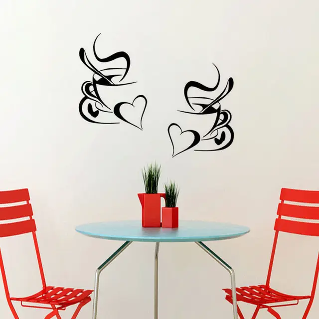 2 stücke Kaffeetasse Wandaufkleber Ausgangsdekor Kaffee Wandkunst ... 2 stücke Kaffeetasse Wandaufkleber Ausgangsdekor Kaffee Wandkunst ...