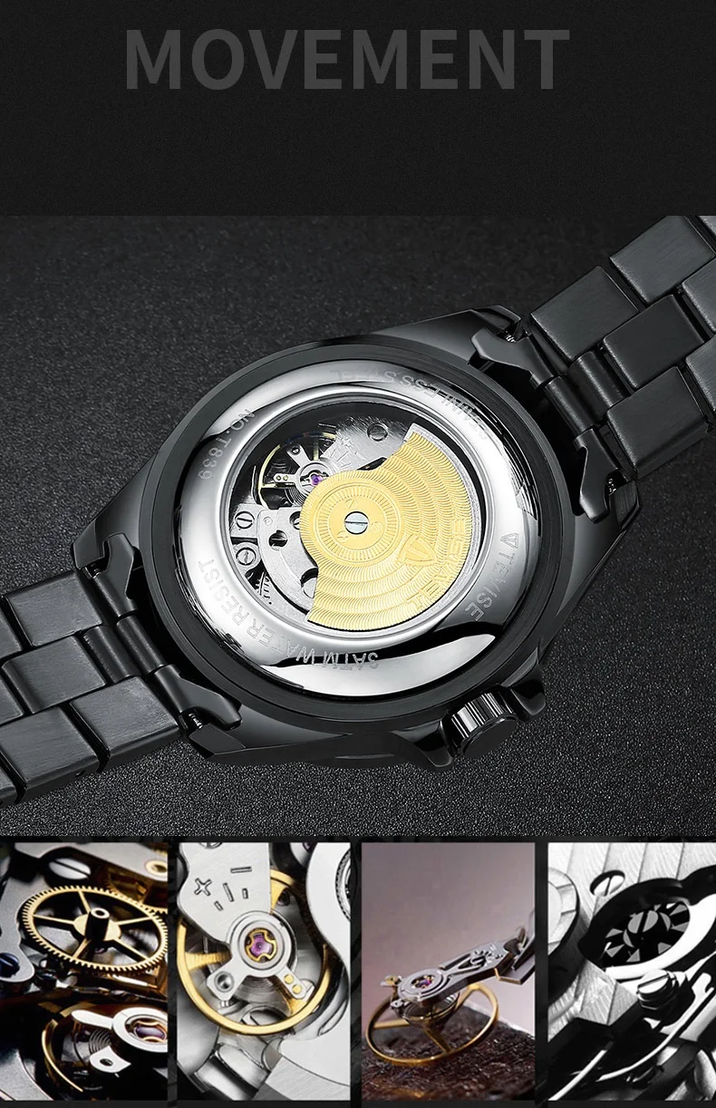 TEVISE Brand Watch Men T839A-002 Automatic Mechanical Watch Calendar Luminous Hands Waterproof Male Clock Business Wristwatch (7)
