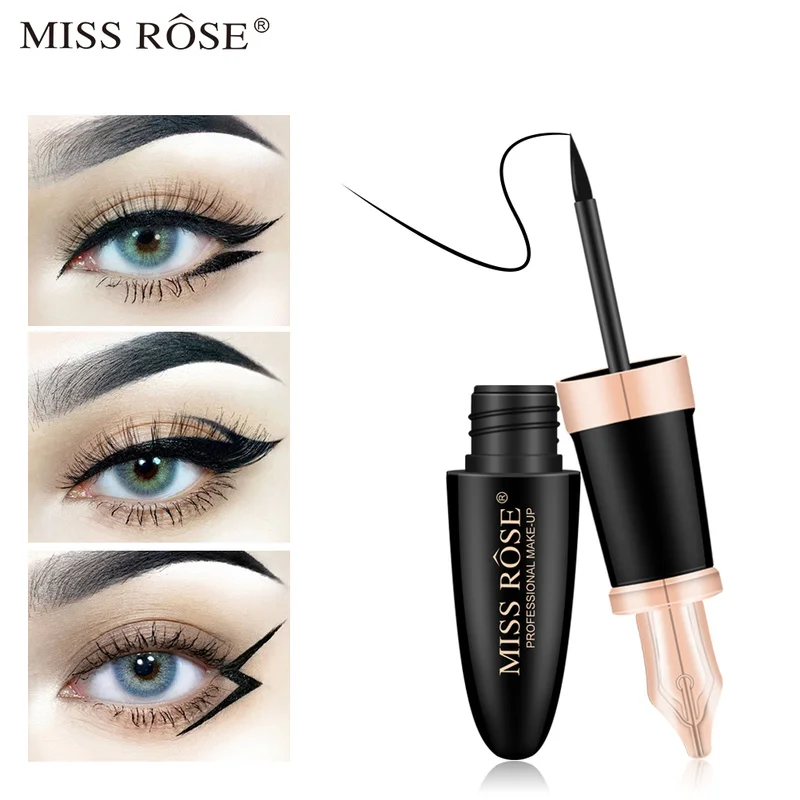 

MISS ROSE Black Liquid Eye Liner Long-lasting Quick-dry Eyeliner Pencil Women Eyes Makeup Cosmetics Tool Eyeliners Pen TSLM1