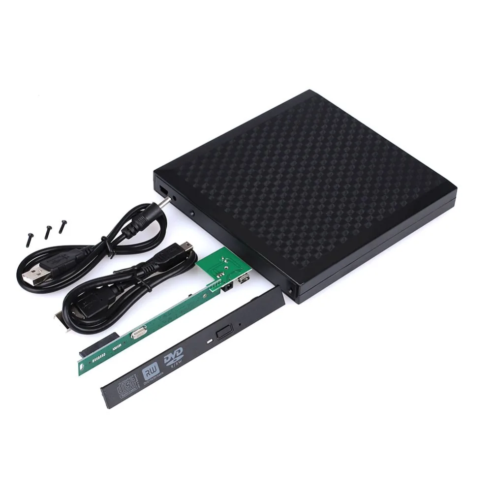 12 7 мм USB 2 0 DVD привод Внешние оптические приводы Корпус SATA к Внешний чехол для