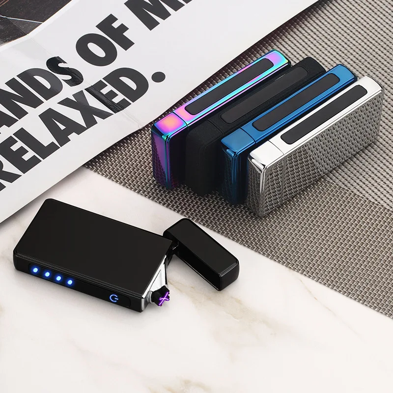

2019 Plasma Lighter USB Double Arc Electric Lighter Windproof Touch Controls Metal Electric Lighter Smoking Accessories Men Gift
