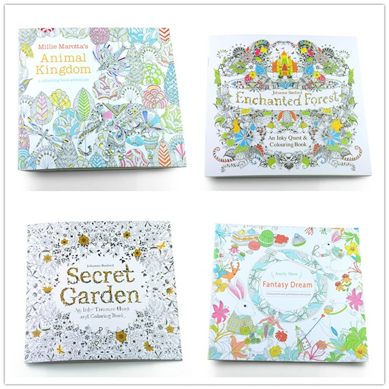 24 Page Secret Garden серия секретный сад на английском языке детская раскраска граффити в