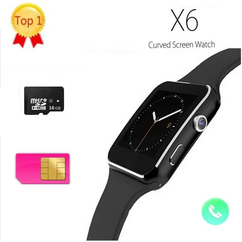 Модные часы Smart Watch X6 женские и мужские изогнутые Экран Bluetooth умные для iPhone Android