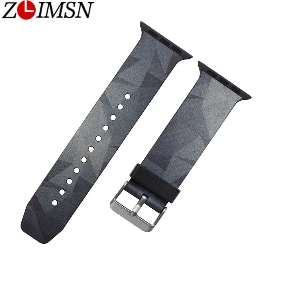 

ZLIMSN Applicable Apple Color Chart Silicone Sport strap For Apple iWatch1/2/3/4 Printing Silicone Watch Strap Sports Edition