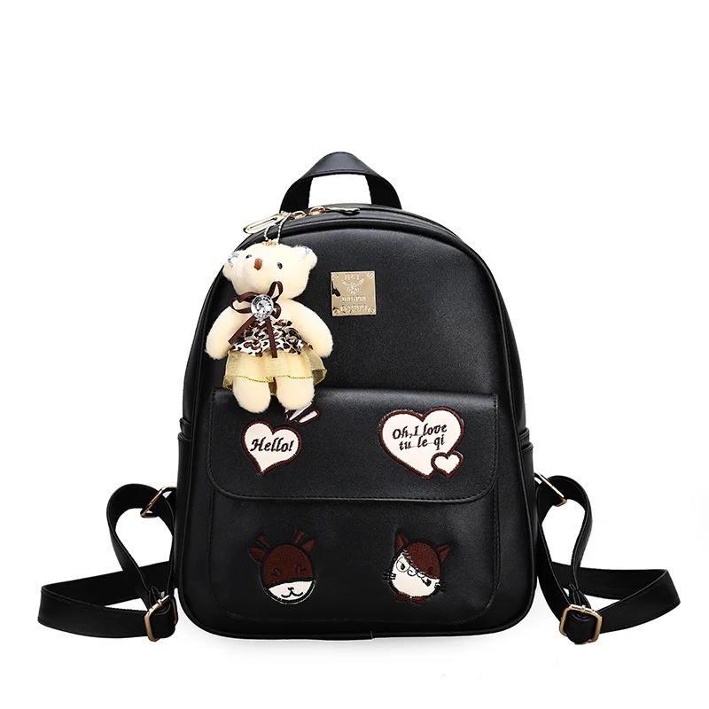 New Fashion Women Cute Backpack Preppy Style Leather Backpack For Girls High Quality School Bags For
