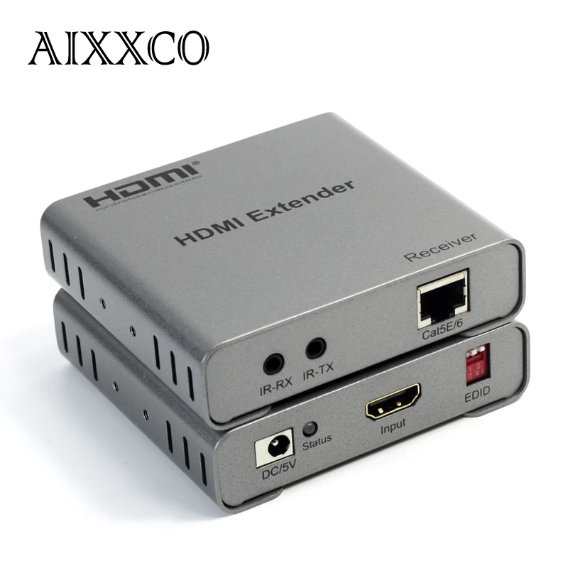 AIXXCO 50m HDMI Splitter font b Network b font Extender Transmitter Receiver Over CAT5e 6 Single