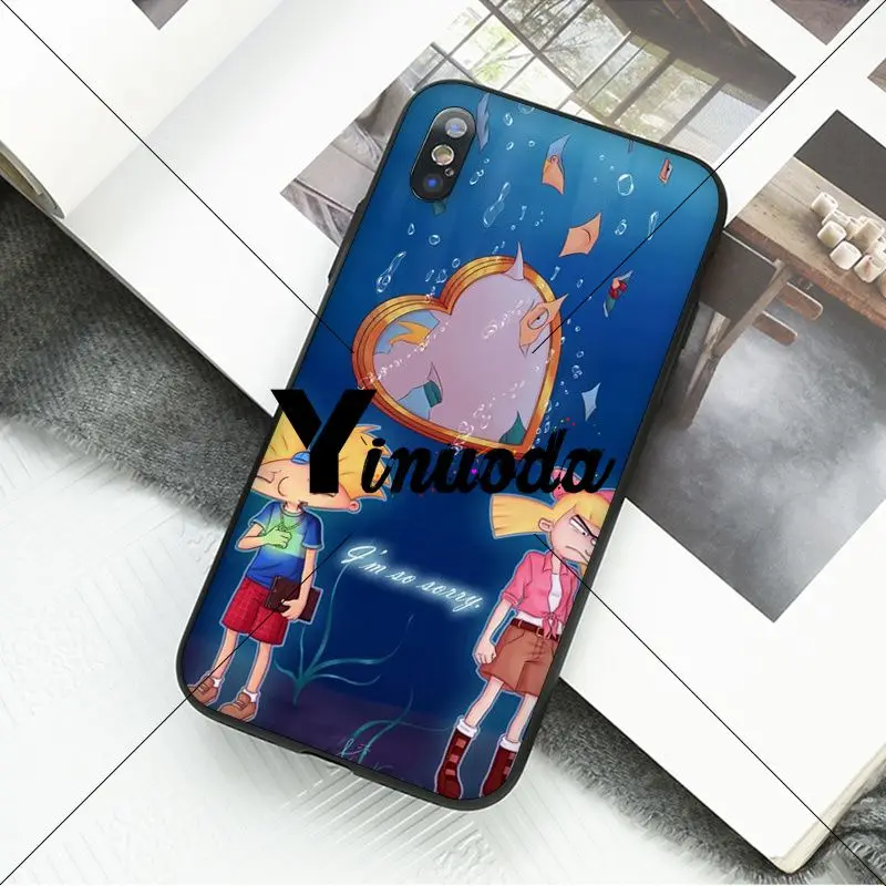 Yinuoda مهلا أرنولد الأسود لينة قذيفة الهاتف غطاء ل أبل فون 8 7 6 6 S زائد X XS ماكس 5 5 S SE XR الهواتف المحمولة