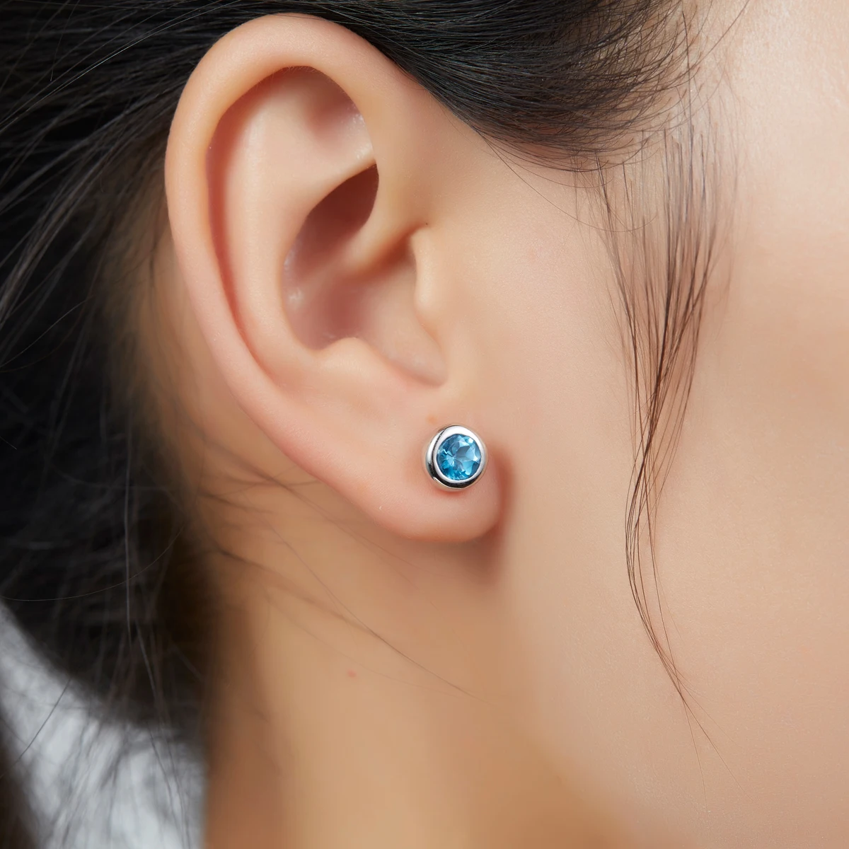 

Hutang Simple Real Swiss Blue Topaz Solid 925 Sterling Silver Jewelry Sets Pendant & Earrings Gemstone Fine Jewelry Women 2017