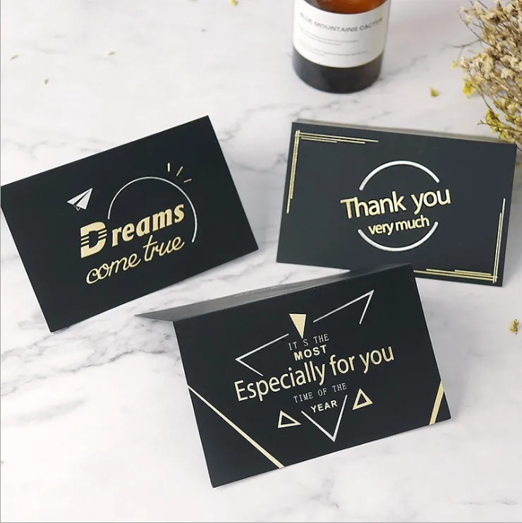 

5/pcs Holiday General Greeting Card Gold stamping Business Greeting Card Thanksgiving Card Birthday Greeting Card