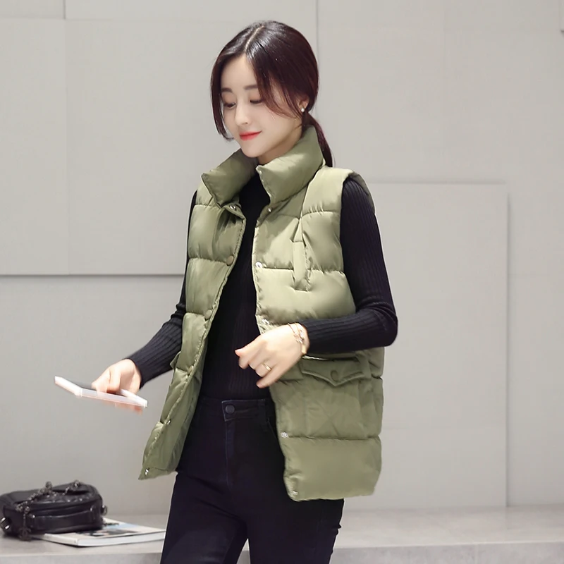 Online New 2017 autumn and winter women cotton vest white duck down soft warm waistcoat plus size 3XL female outwear brand vest coat