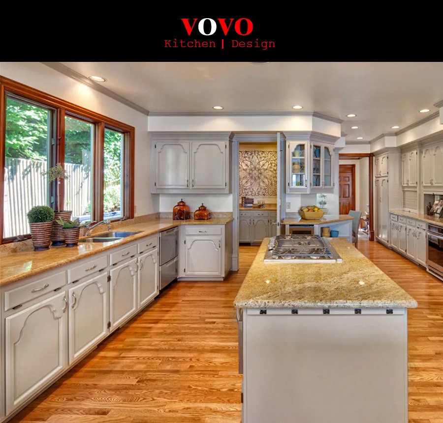 

Solid wood kitchen cabinet with island