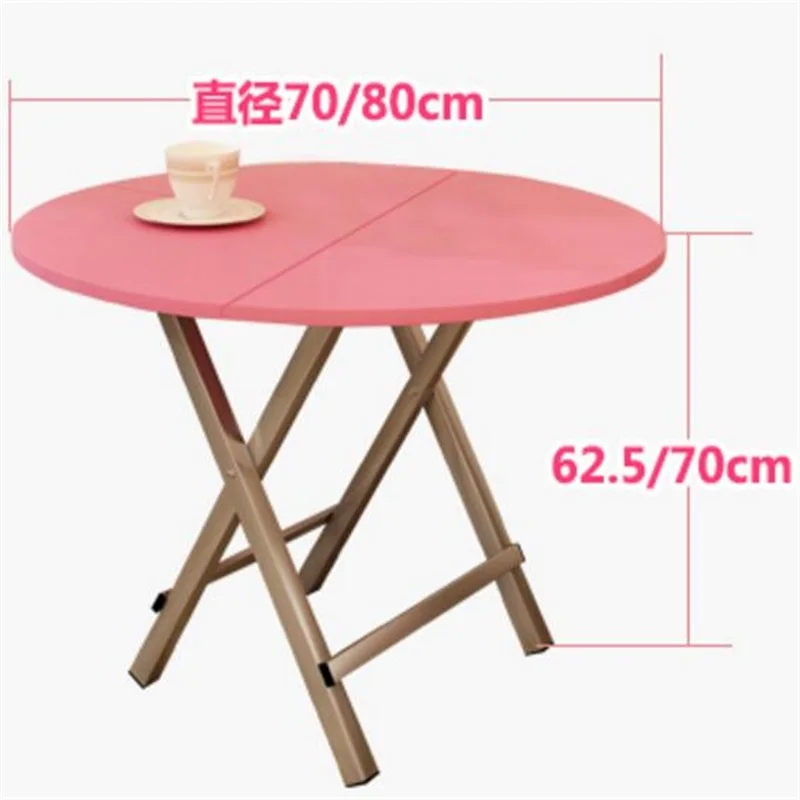 70*70*62.5CM Portable Folding Dining Table Outdoor Round Camping Table Wood Modern Garden Table