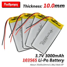 103565 3,7 V Li-Ion Lipo Li-Po 3000mAh Lipo батарея Замена литий-полимерный аккумулятор замена для DVD gps psp PDA, камера