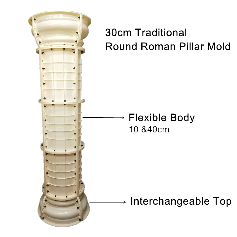 30 см (11,81 см дюйма, внутренний диаметр) Простой Круглый бетонный Римский Столб Плесень