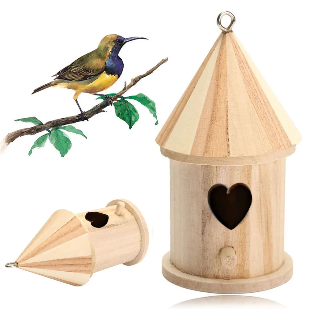 Гнездо Dox Nest House Птичье гнездо деревянный ящик для птиц креативный настенный деревянный наружный Птичье гнездо птичий домик - Цвет: B