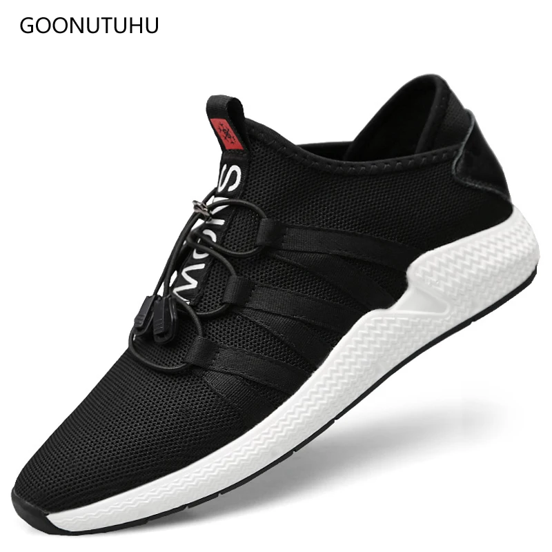 

Fashion men's casual shoes platform man youth 2019 new spring autumn work black shoes for men breathable mesh slip-on shoe light