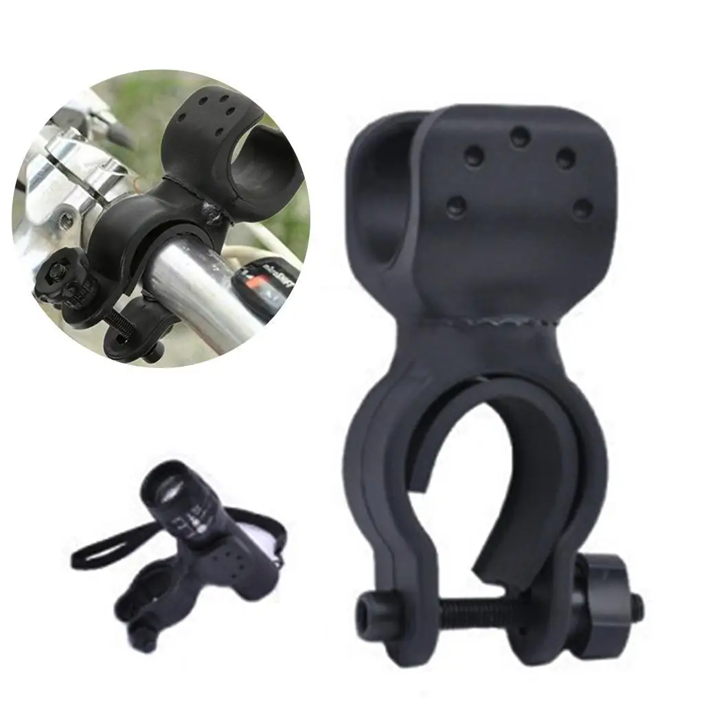 360 rotación ciclismo bicicleta linterna soporte montaje negro soporte