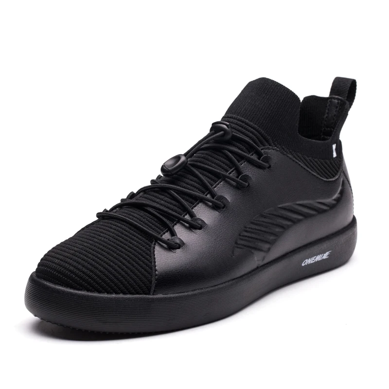 ONEMIX/черная классическая Повседневная обувь для мужчин; Легкие кроссовки без шнуровки; дизайнерская Уличная обувь