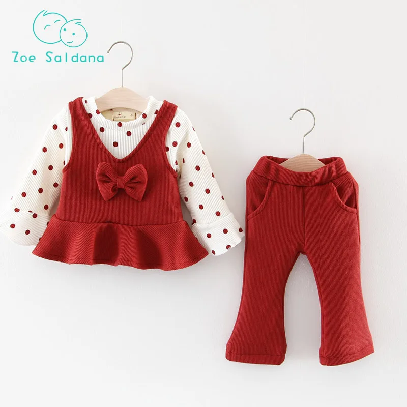 

Baby Girl Clothes Newborn Roupa Bebe Infantil Winter Children Clothing Sets Girls Plus Velvet Top+Pants 2pcs