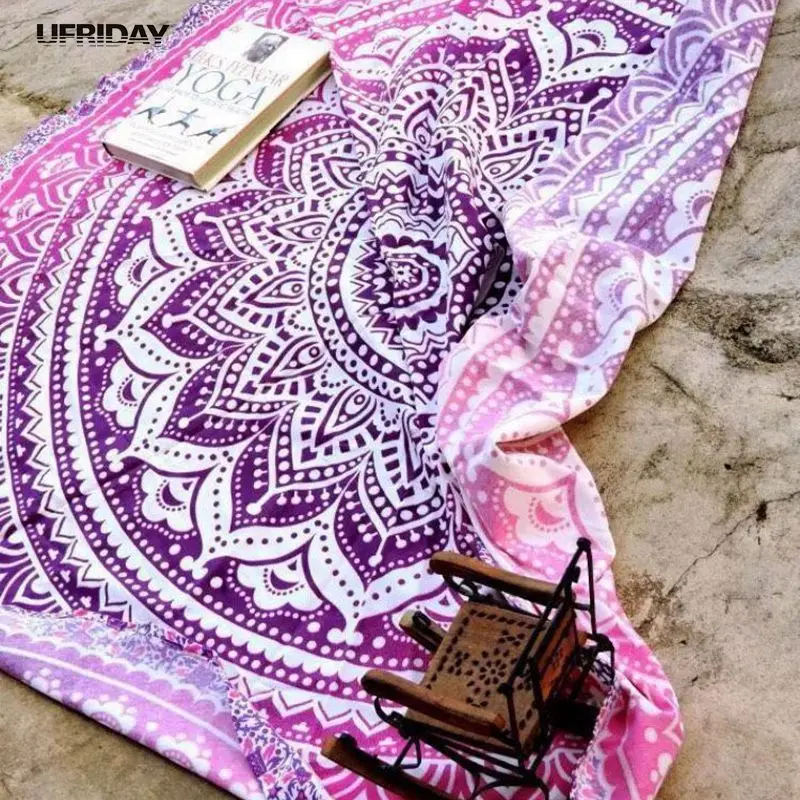 UFRIDAY Mandala Round Beach Towel Throw Tapestry Hippy Boho Tablecloth