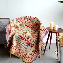 Одеяло в Юго-Восточной Азии многофункциональная софа покрывает пылезащитный кожух Cobertor кондиционер Нескользящие Ретро художественные одеяла для кровати