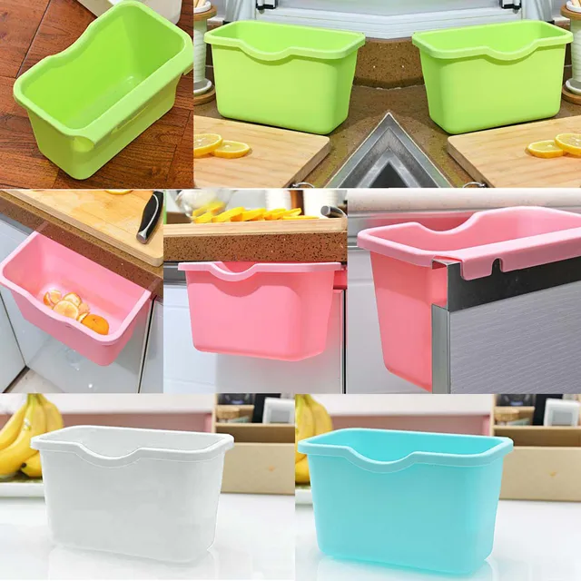 Best Offers 4 Colors Hanging Kitchen Cabinet Door Trash Rack Style Storage Garbage Box F1110Free Shipping