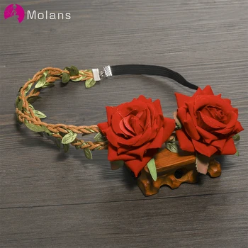 

MOLANS Elasticity Weaving hook up Simulation rattan Flower Crown Women Festival Exquisite Accessories Handmade Hair Garland