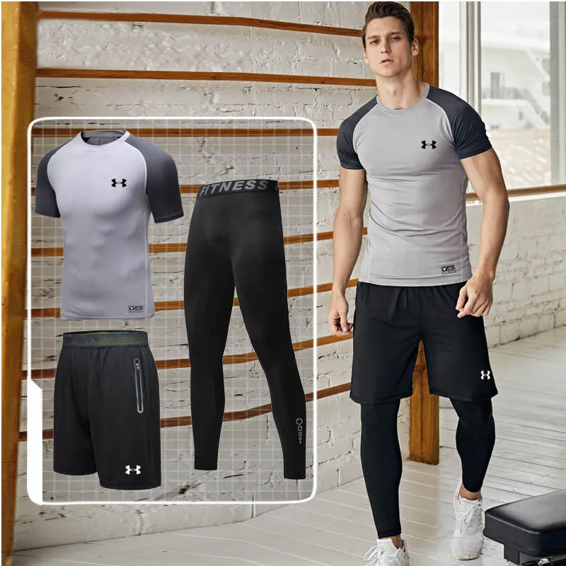 

Under Armour men sports suits training jacket ropa deportiva hombre Tight Running suit sports bra gym leggings China size M-4XL