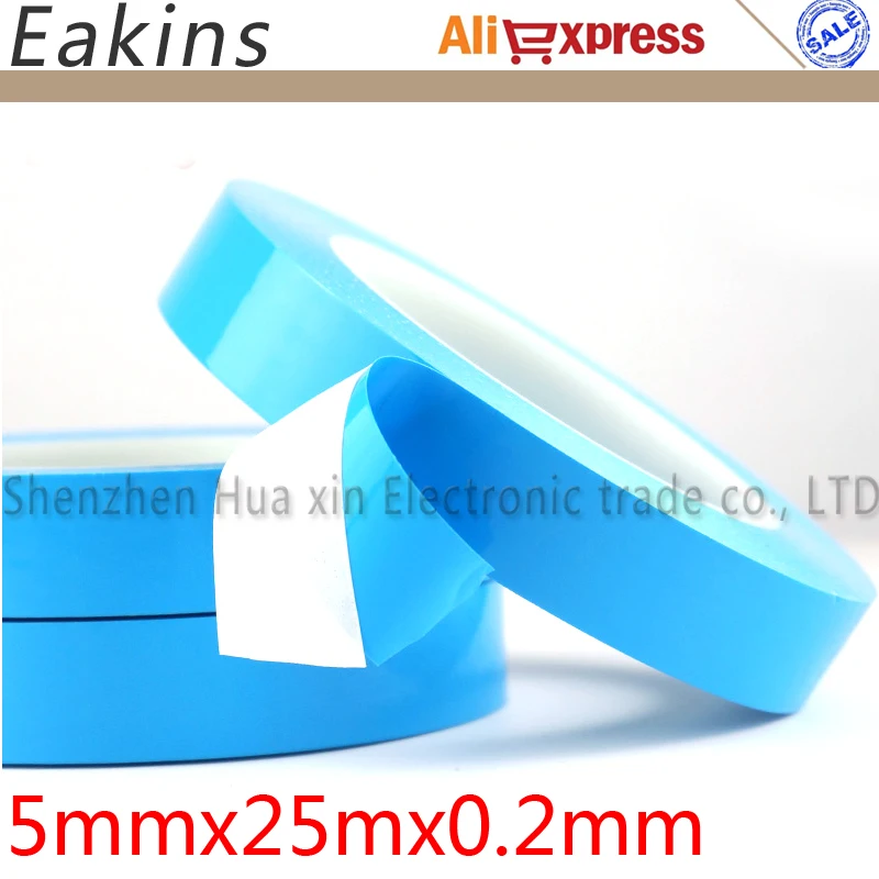 Free Shipping 5mmX25m High Quality Glass Fiber Thermal Double-sided Adhesive Tape Apply PCB Chip Heatsink..... | Обустройство дома