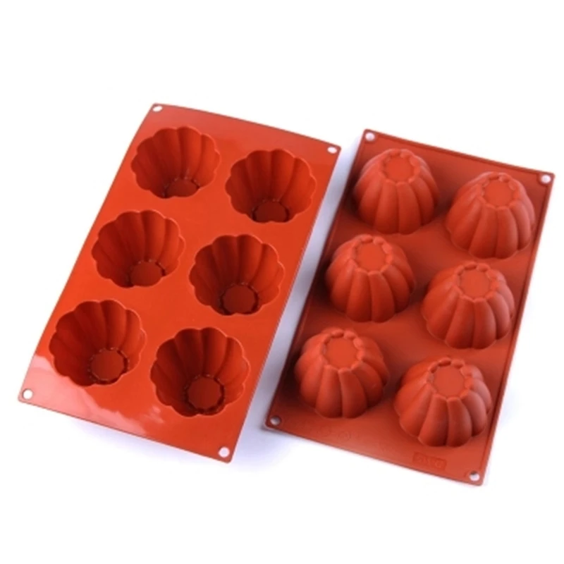 

DIY Baking Tools Silicone Spiral Cake Mold Flower shape Art Muffin Brownie Mousse Cake Mould Art Pastry Cake Tools