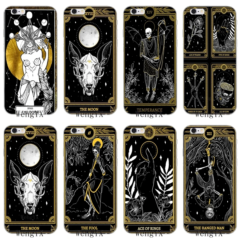 

cool card black The Marigold Tarot Soft case For Samsung Galaxy A10 A30 A40 A50 A60 A70 A5 A6 A7 A8 A9 J8 J4 J6 prime plus 2018