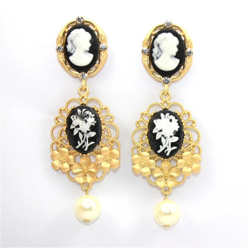 Женские модные серьги подвески в стиле барокко с искусственным жемчугом|crystal tassel